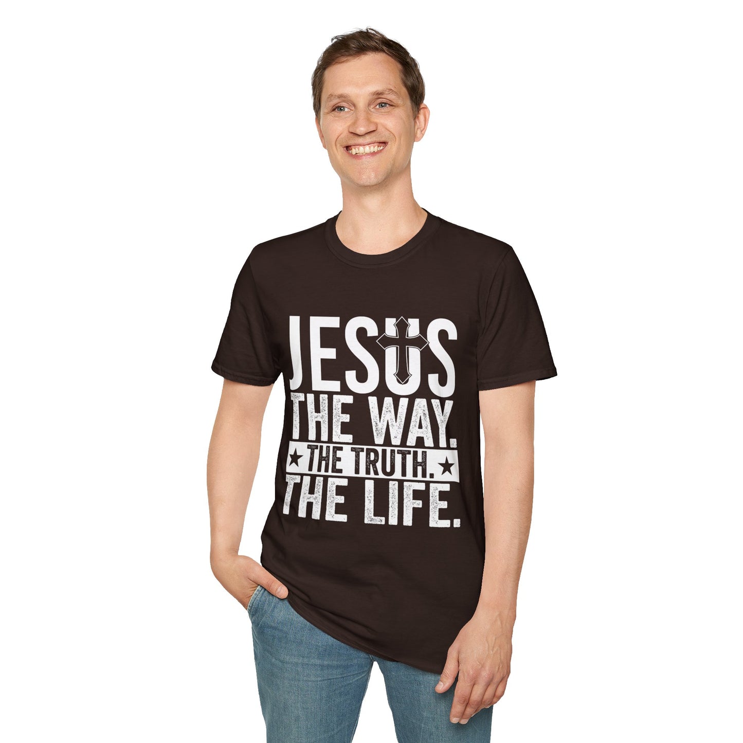 "Jesus The Way, The Truth, The Life" Unisex Tshirt (White Logo)