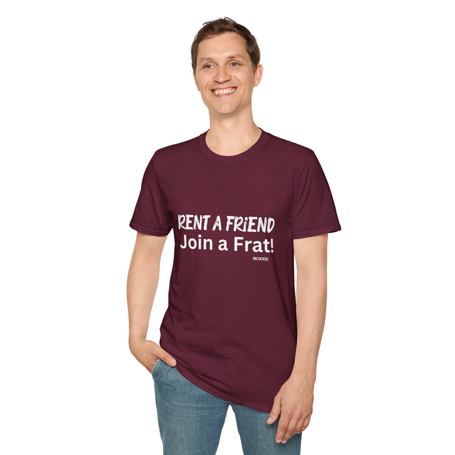 Rent a Friend Men's Tshirt (AGGIE - White Logo) - Sweet Baby Jeez Teez