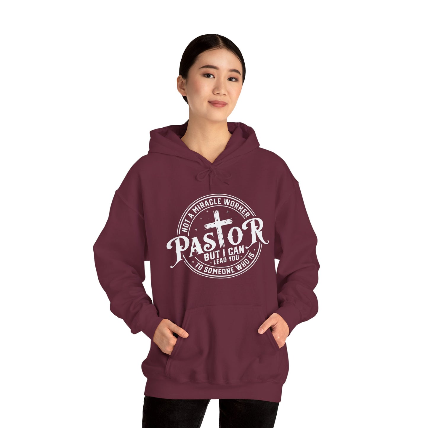 Pastor Women's Relaxed Hooded Sweatshirt (White Logo)