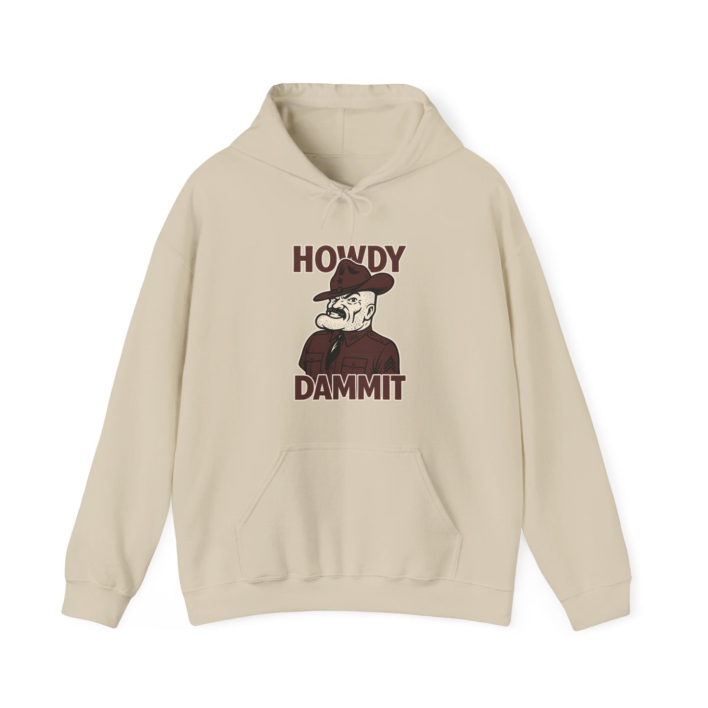 Howdy Dammit Men's Hoodie (Aggie - Old Sarge Logo)