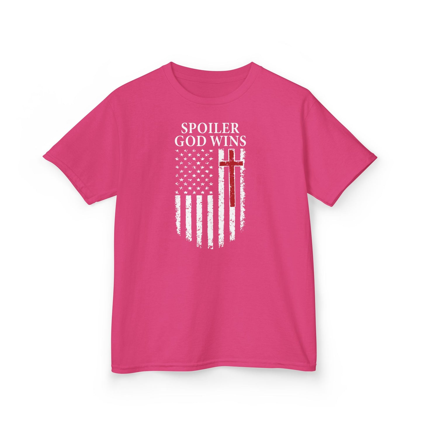 "Spoiler God Wins" Christian Kids Softstyle T-Shirt