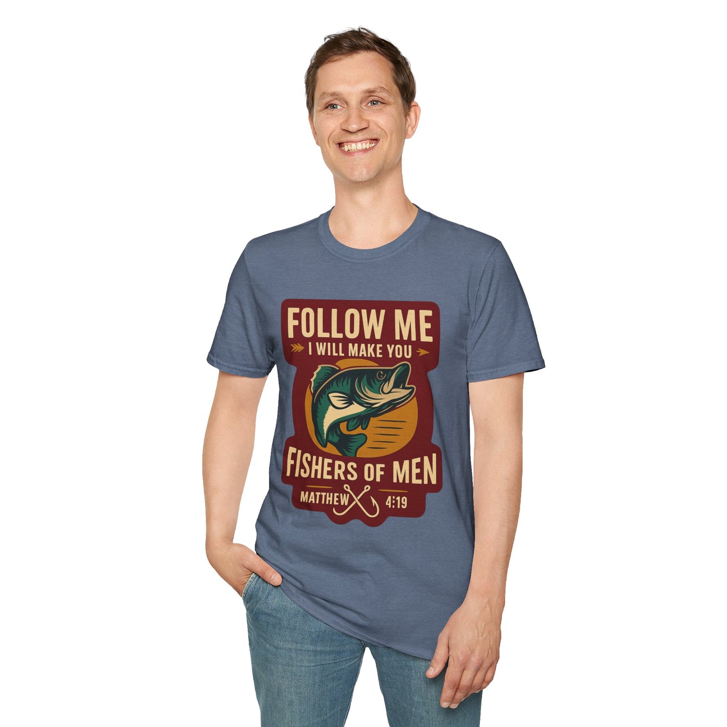 "Follow Me" Bible Verse Unisex Softstyle Tshirt