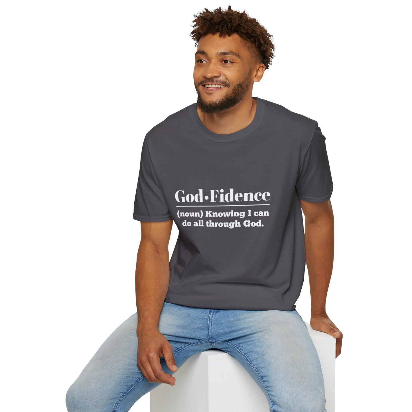 God-Fidence Men's Tshirt (White Logo) - Sweet Baby Jeez Teez
