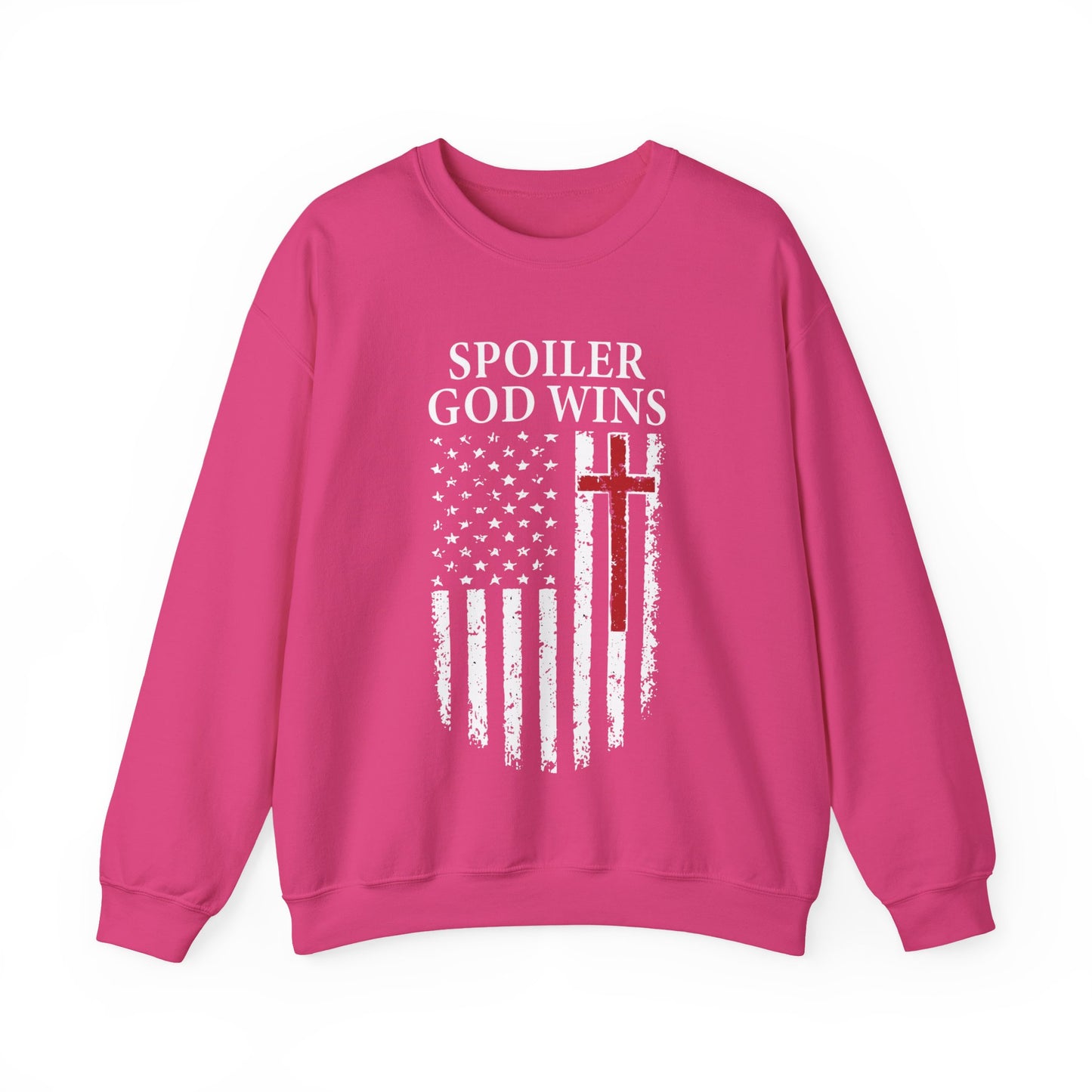 "Spoiler God Wins" Christian Unisex Cozy Sweatshirt