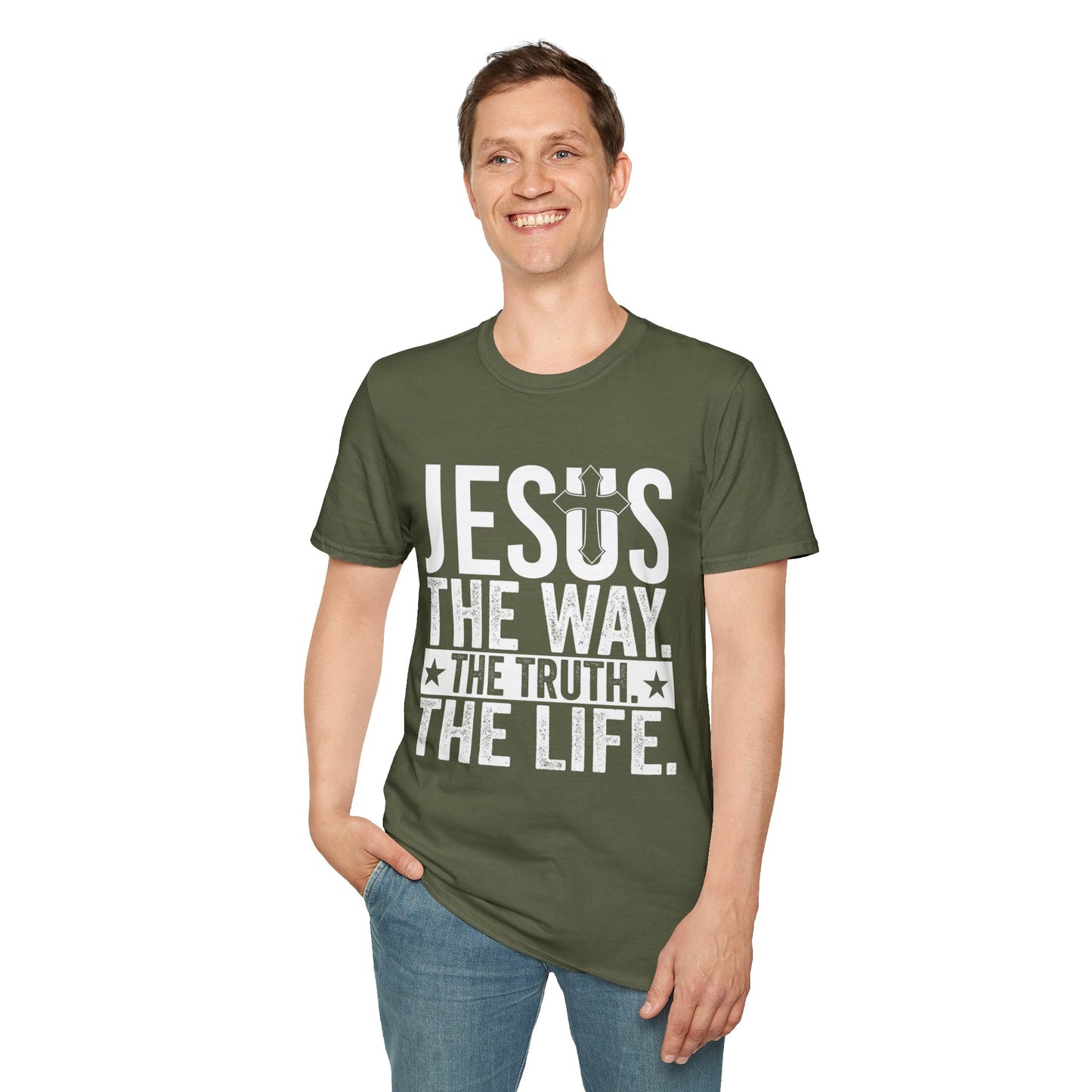 "Jesus The Way, The Truth, The Life" Unisex Tshirt (White Logo)