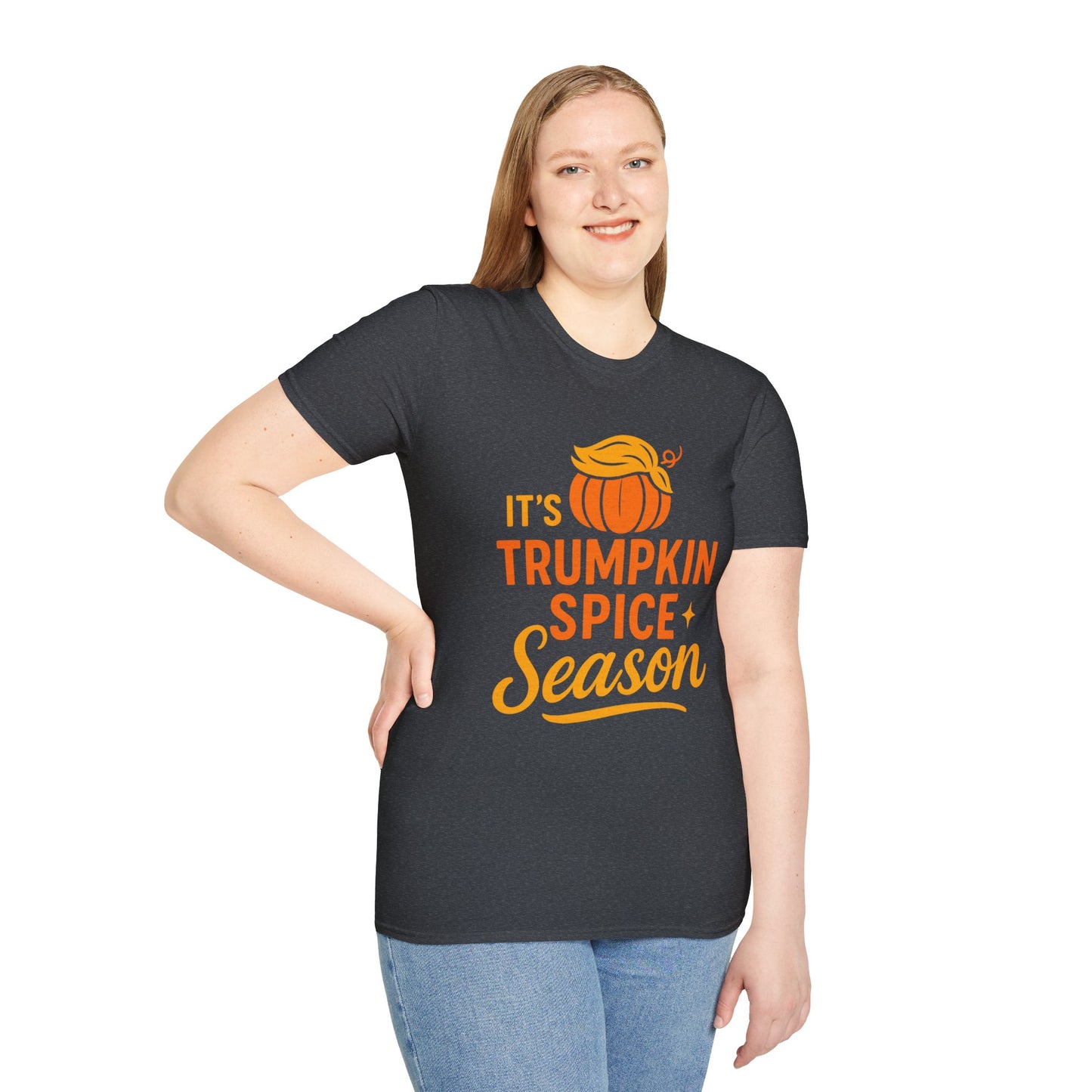 TRUMP-kin Spice Season Unisex Softstyle Tshirt - Sweet Baby Jeez Teez