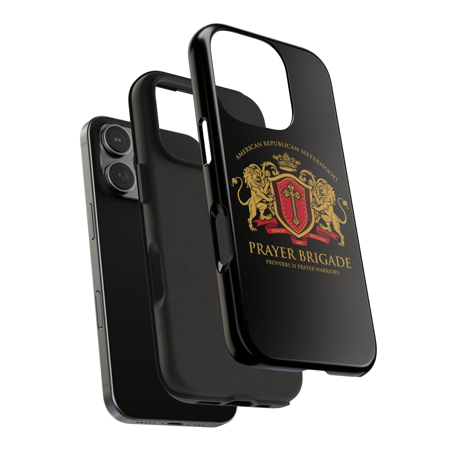 ARS Prayer Brigade Tough Phone Case (Black with Gold/Red Logo)