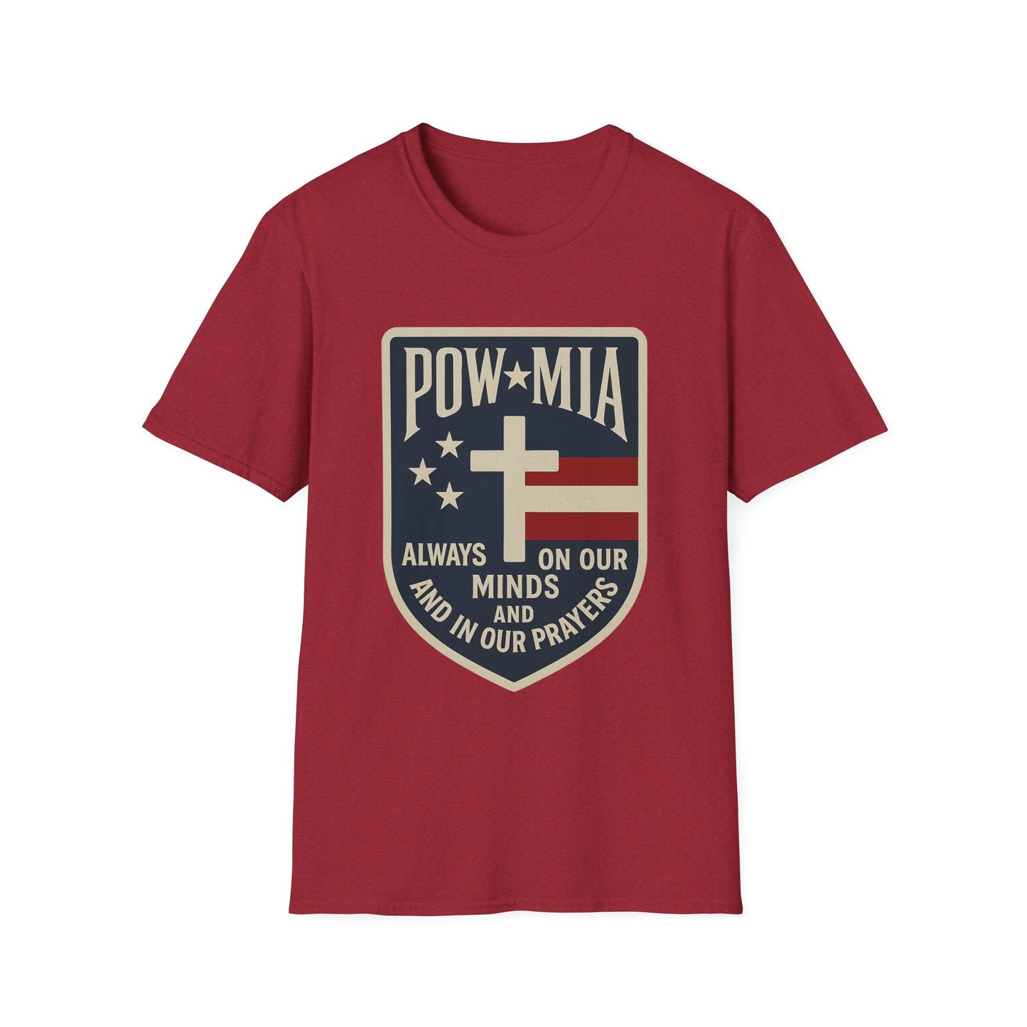 "POW MIA Thoughts & Prayers" Tribute Military Support Softstyle T-Shirt