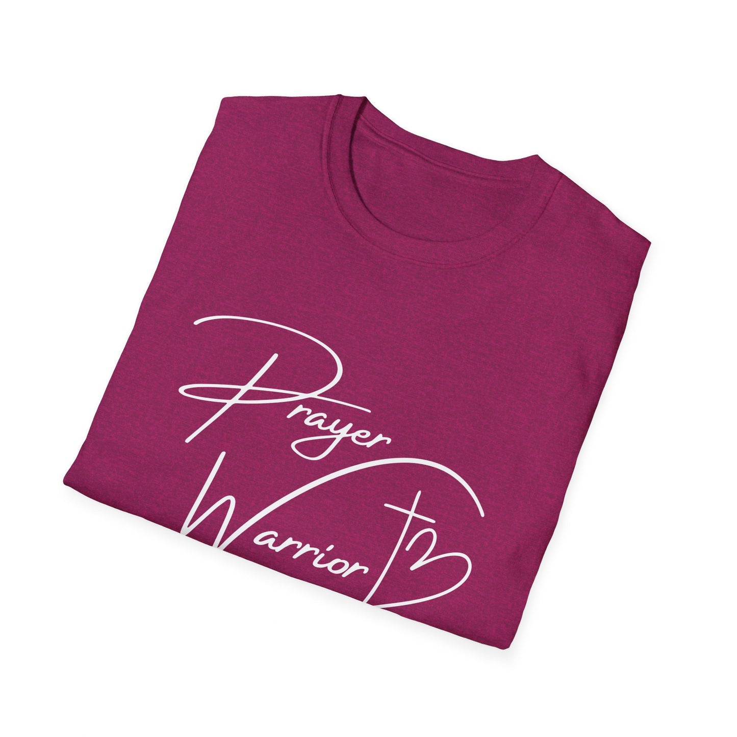 Prayer Warrior Cross Heart Women's Relaxed/Plus Tshirt (White Logo) - Sweet Baby Jeez Teez