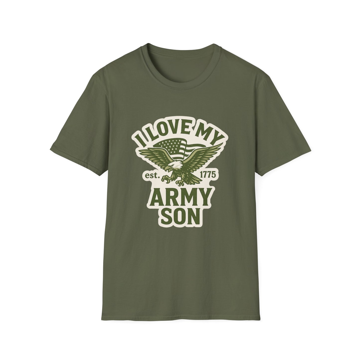 "I Love My Army Son" Military Support Patriotic Army Softstyle Tshirt
