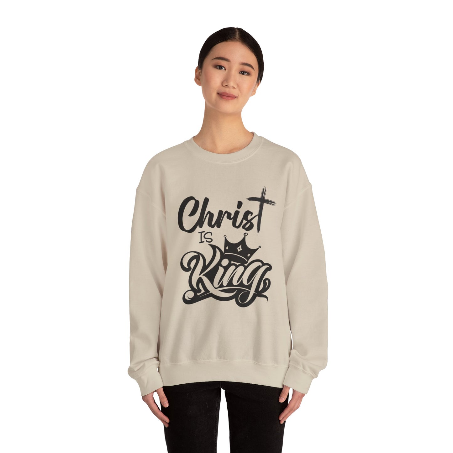 "Christ is King" Unisex Crewneck Sweatshirt - Sweet Baby Jeez Teez