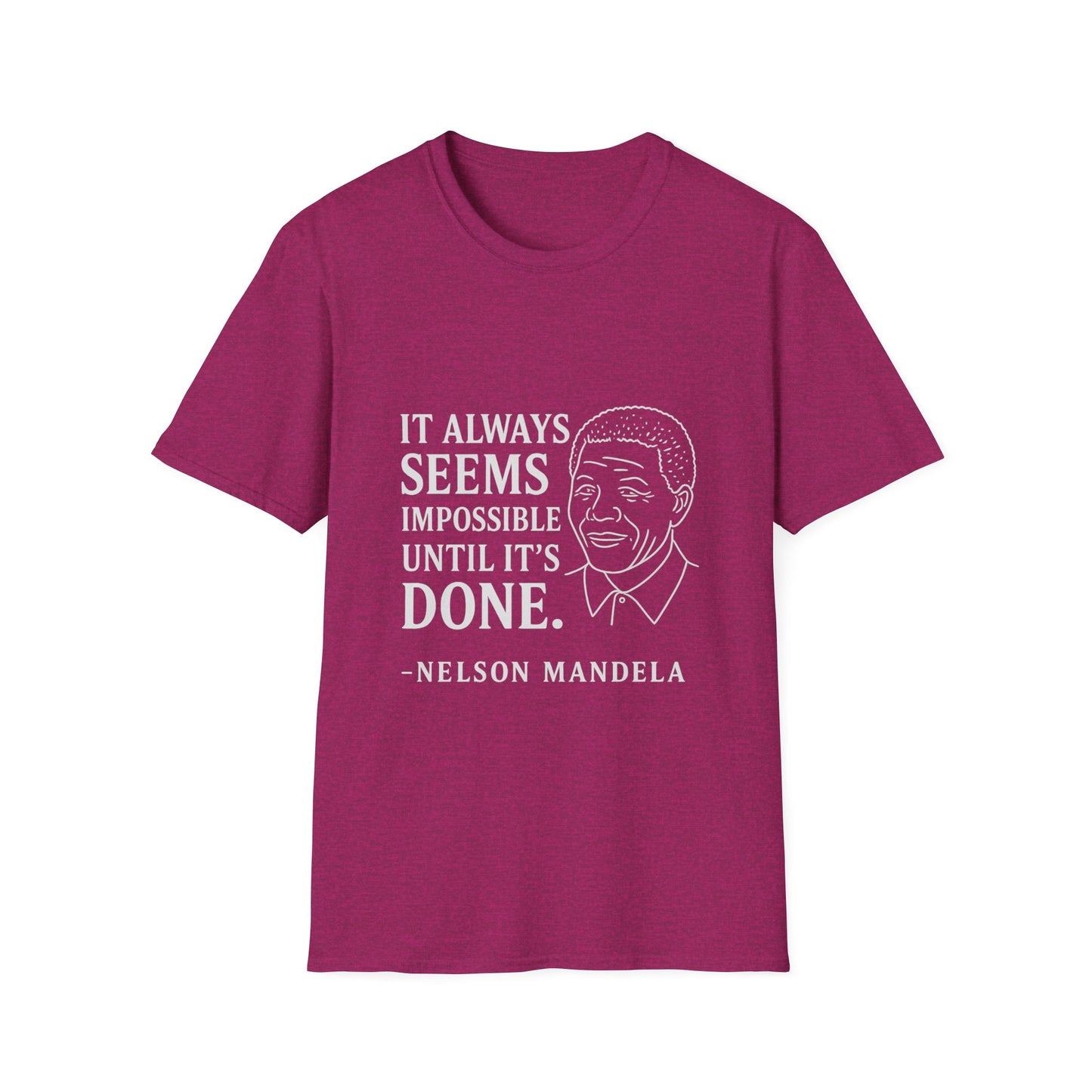 "Seems Impossible" Nelson Mandela Unisex SoftStyle Tshirt (IW Logo)