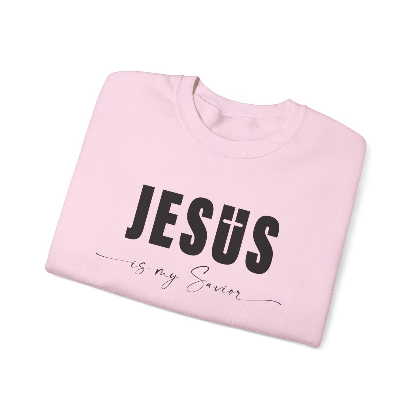 "Jesus is My Savior" Christian Faith Sweatshirt (Black Logo)