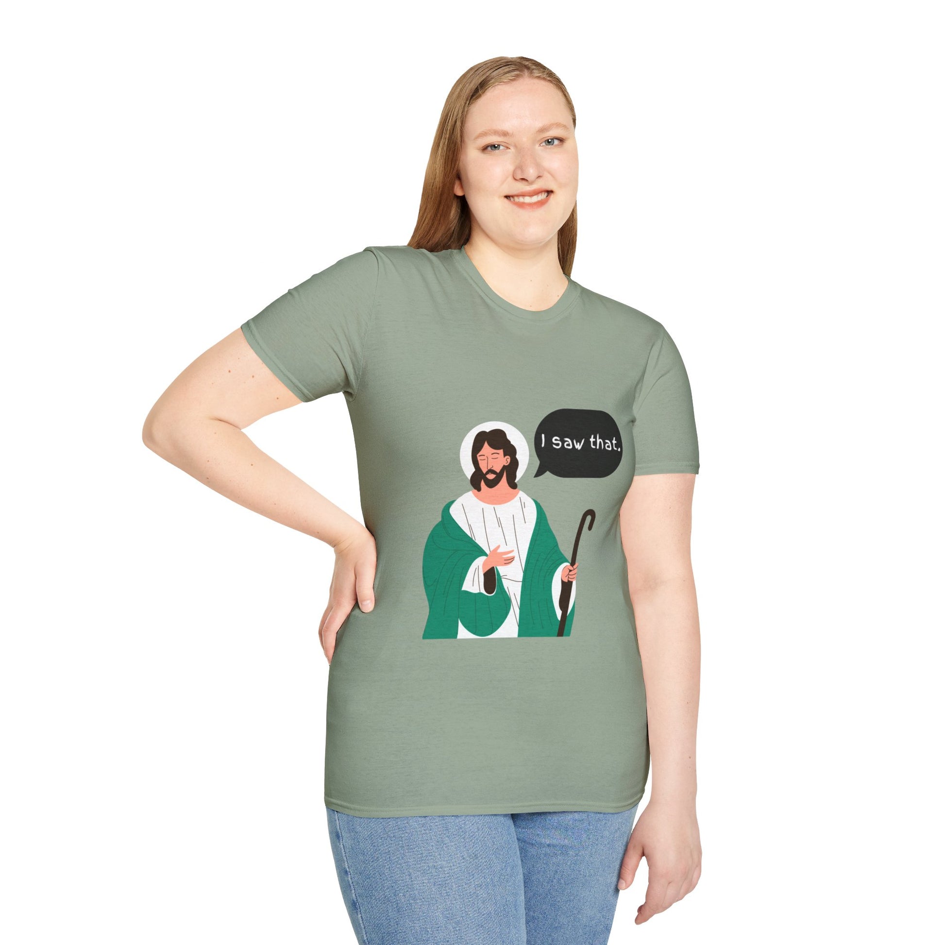 I Saw That Women's Relaxed/Plus Tshirt (Cartoon Logo) - Sweet Baby Jeez Teez