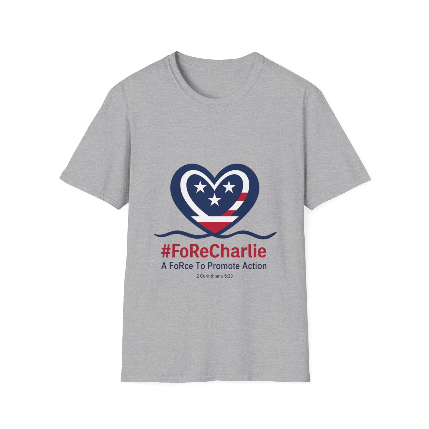 "FoRe Charlie" Ambassador Pageant Memorial Tshirt of Charlie Kirk (Heart Logo)