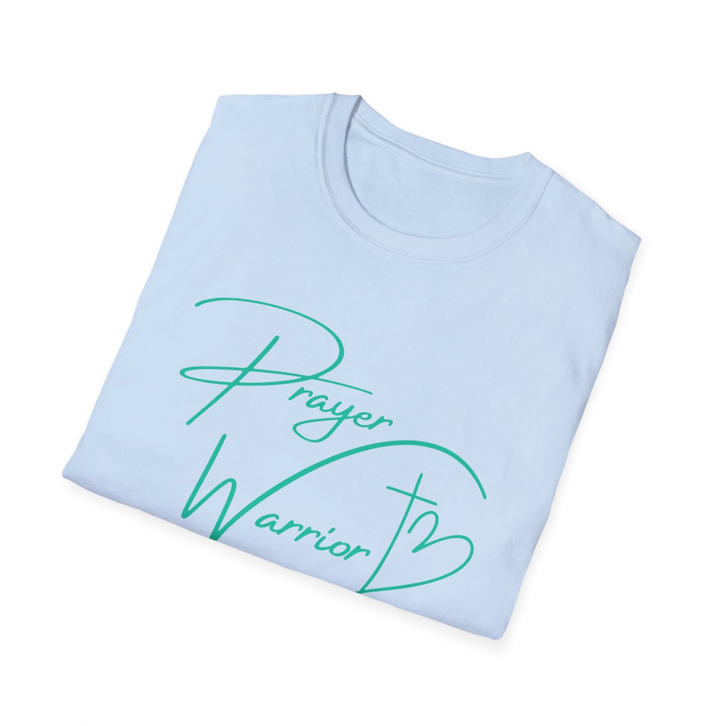 Prayer Warrior Cross Heart Women's Relaxed/Plus Tshirt (Teal Logo) - Sweet Baby Jeez Teez