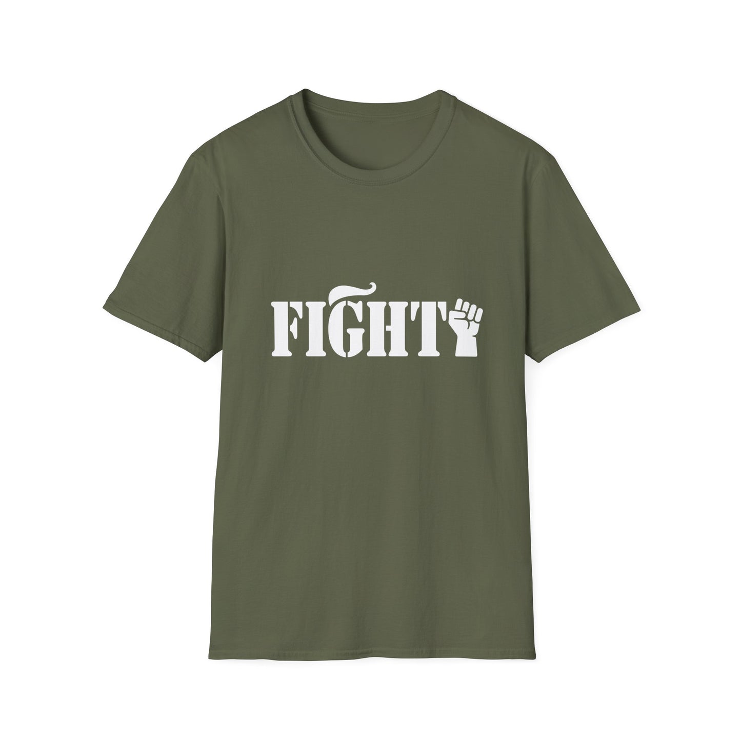 Fight Men's Tshirt (White Fist Logo) - Sweet Baby Jeez Teez