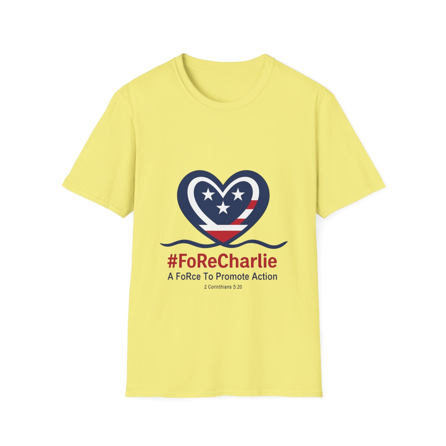 "FoRe Charlie" Ambassador Pageant Memorial Tshirt of Charlie Kirk (Heart Logo)