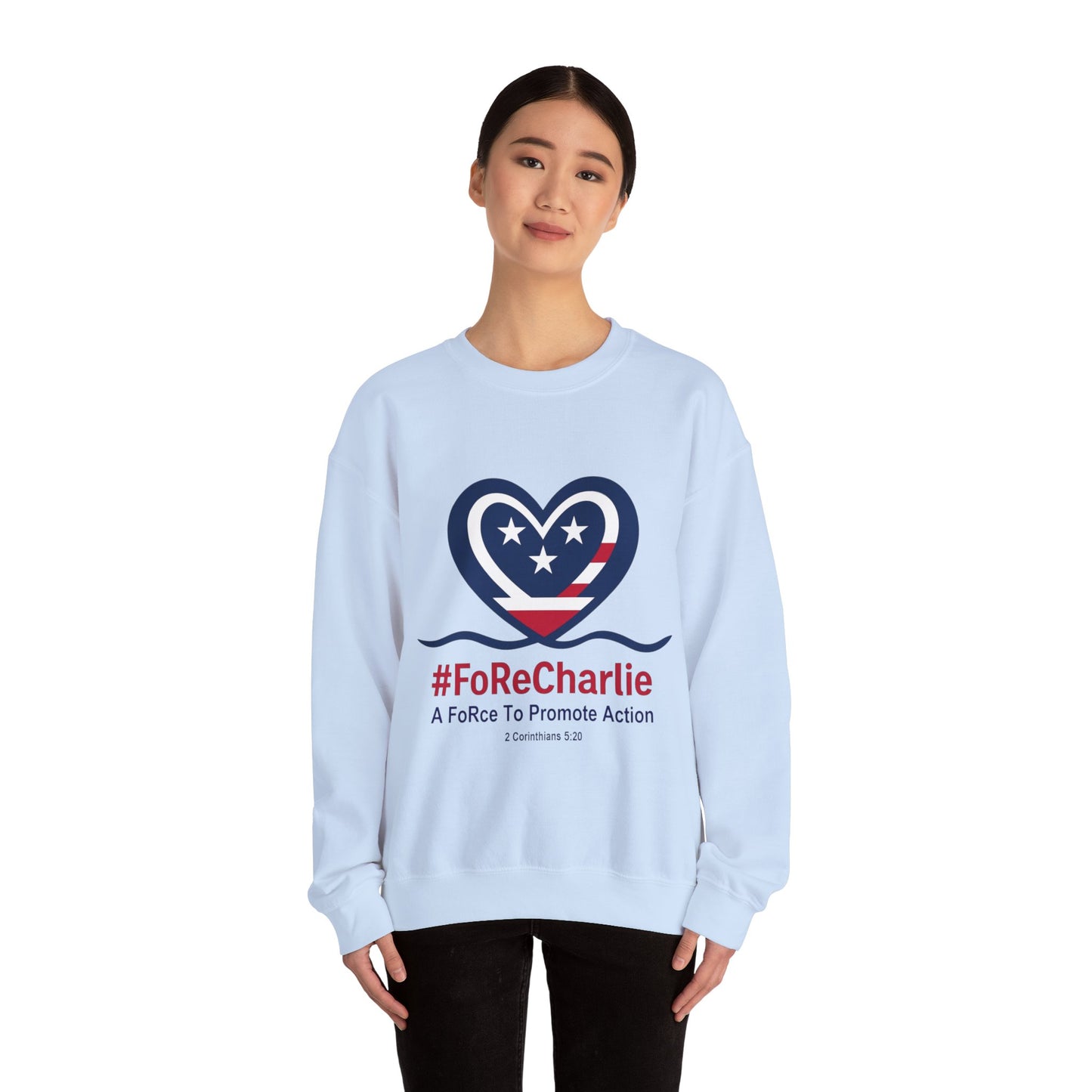 "FoRe Charlie" Ambassador Pageant Memorial Sweatshirt for Charlie Kirk (Heart Logo)