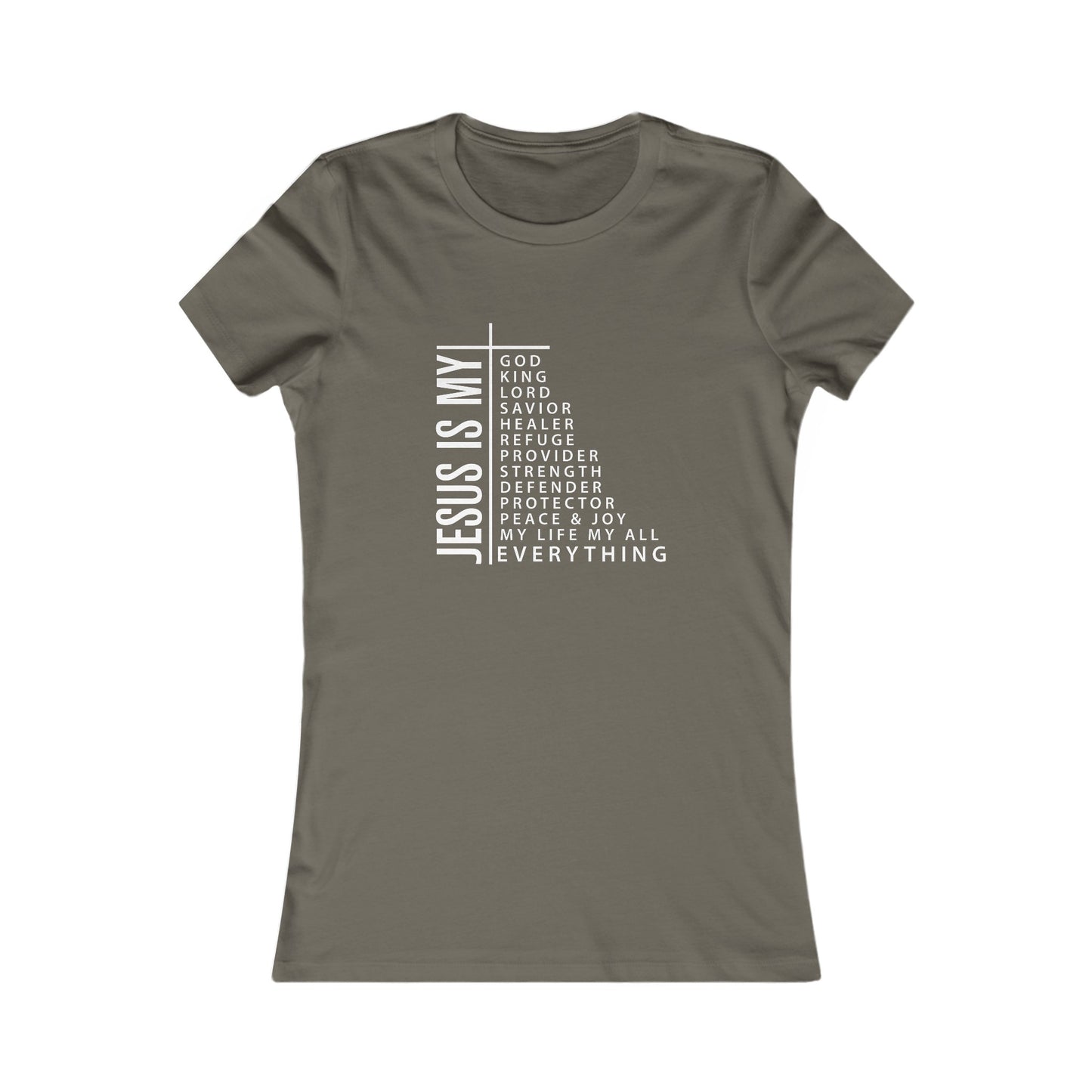 Jesus is My Women's Fitted Tshirt (White Logo) - Sweet Baby Jeez Teez