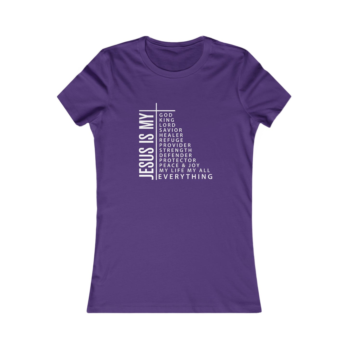 Jesus is My Women's Fitted Tshirt (White Logo) - Sweet Baby Jeez Teez