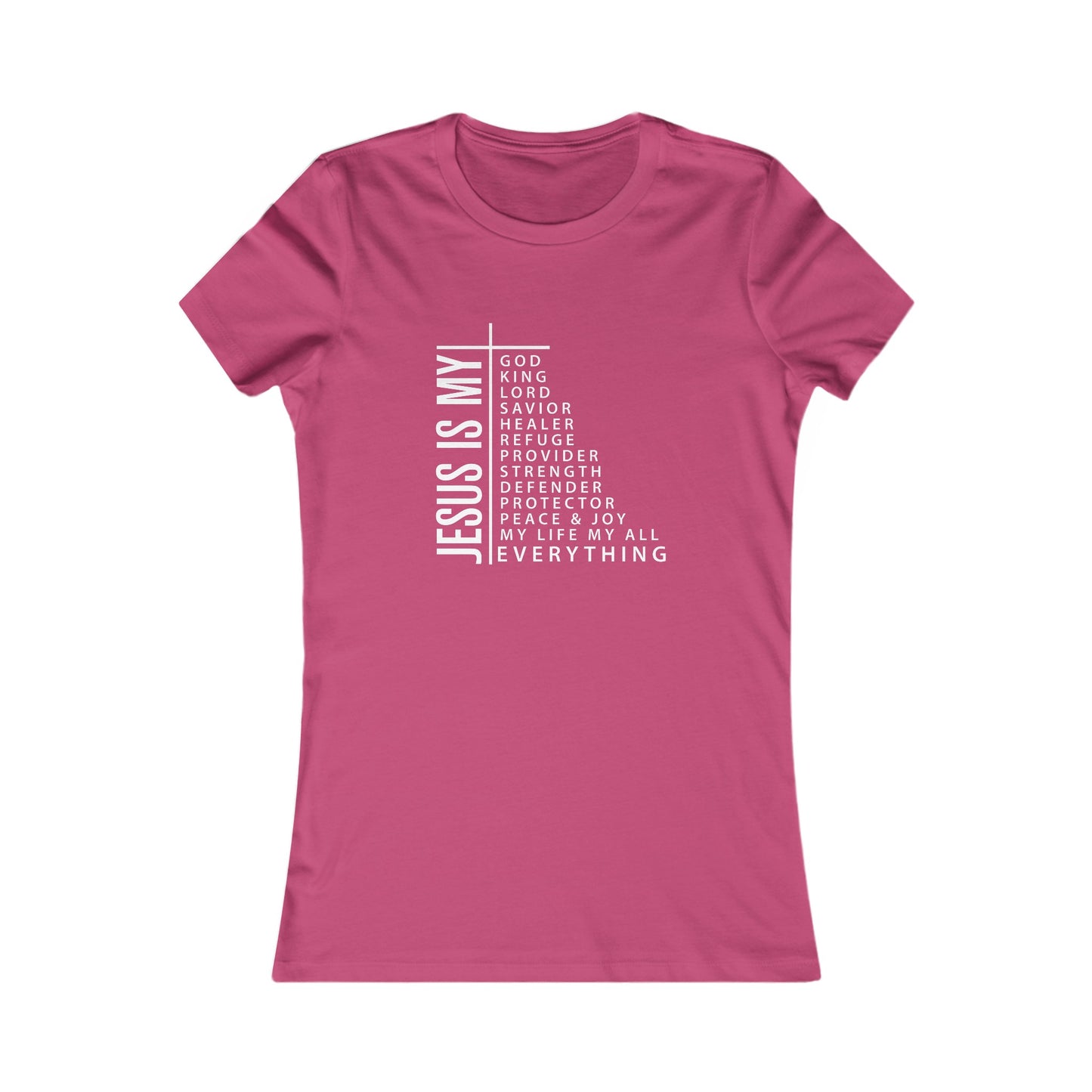 Jesus is My Women's Fitted Tshirt (White Logo) - Sweet Baby Jeez Teez
