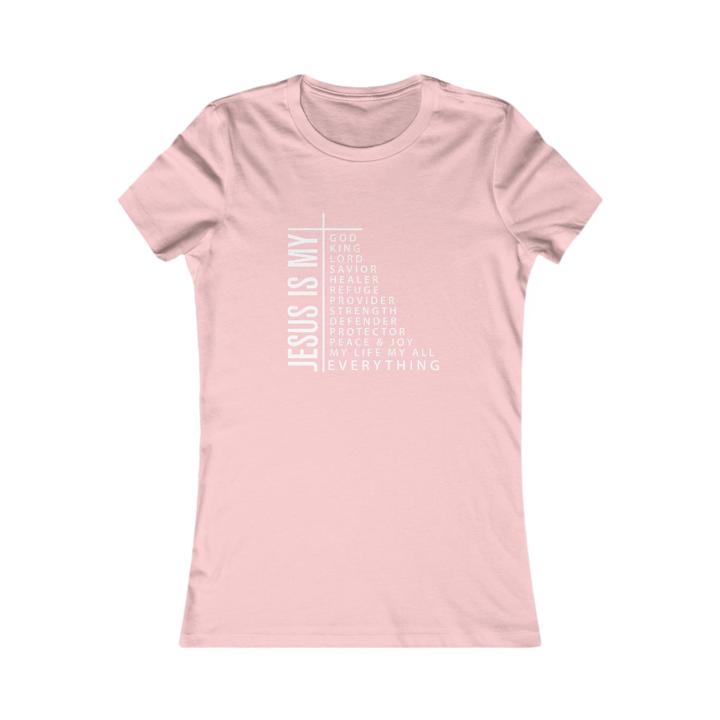 Jesus is My Women's Fitted Tshirt (White Logo) - Sweet Baby Jeez Teez