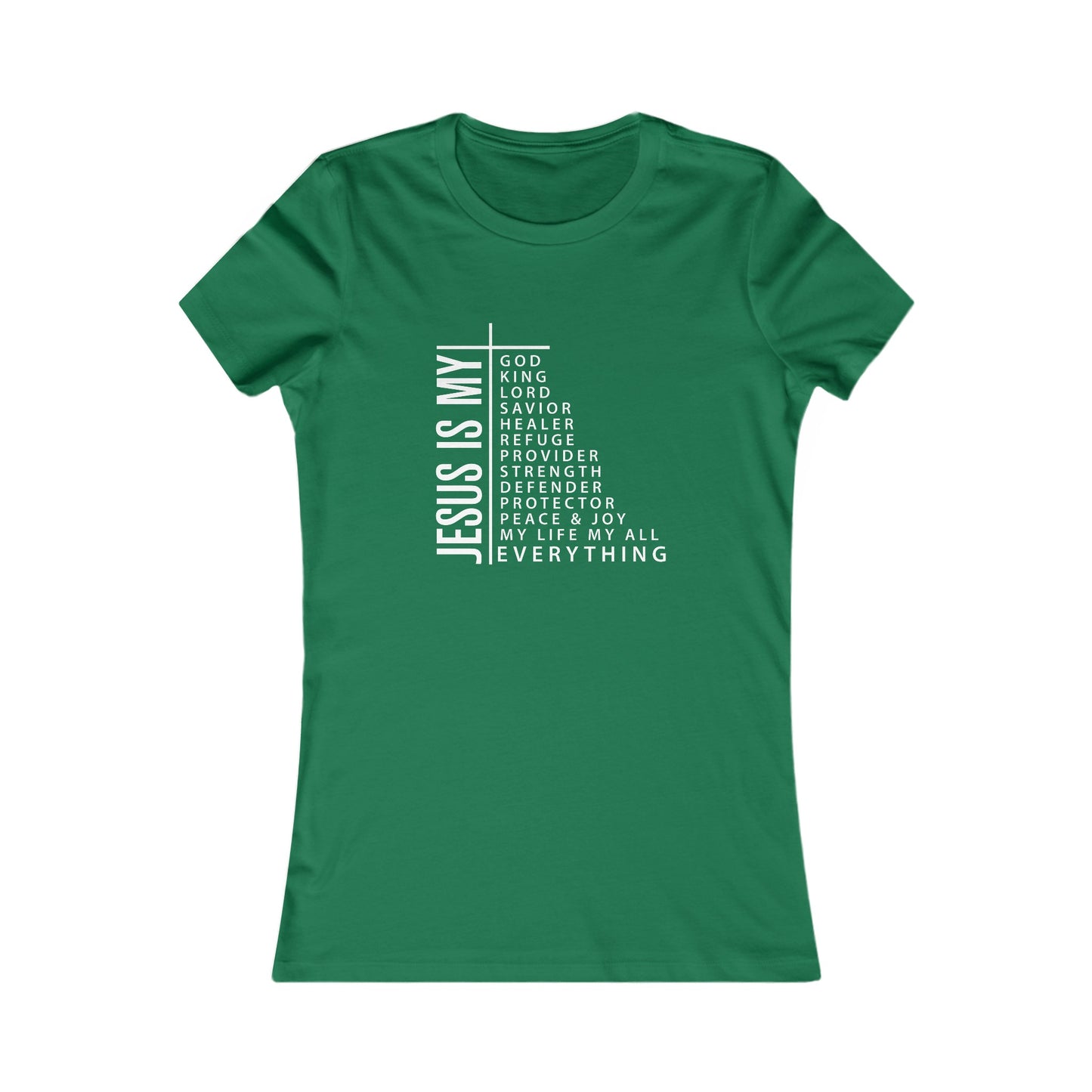 Jesus is My Women's Fitted Tshirt (White Logo) - Sweet Baby Jeez Teez