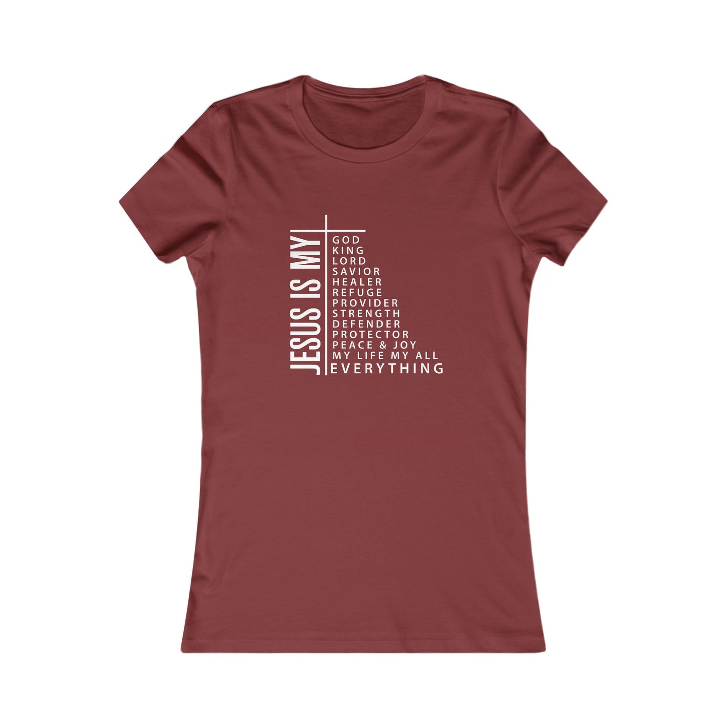 Jesus is My Women's Fitted Tshirt (White Logo) - Sweet Baby Jeez Teez