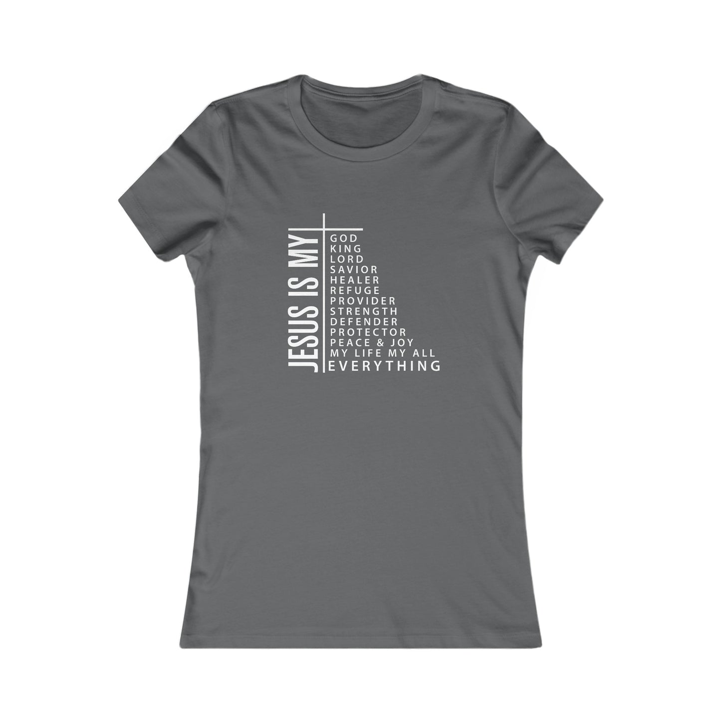 Jesus is My Women's Fitted Tshirt (White Logo) - Sweet Baby Jeez Teez