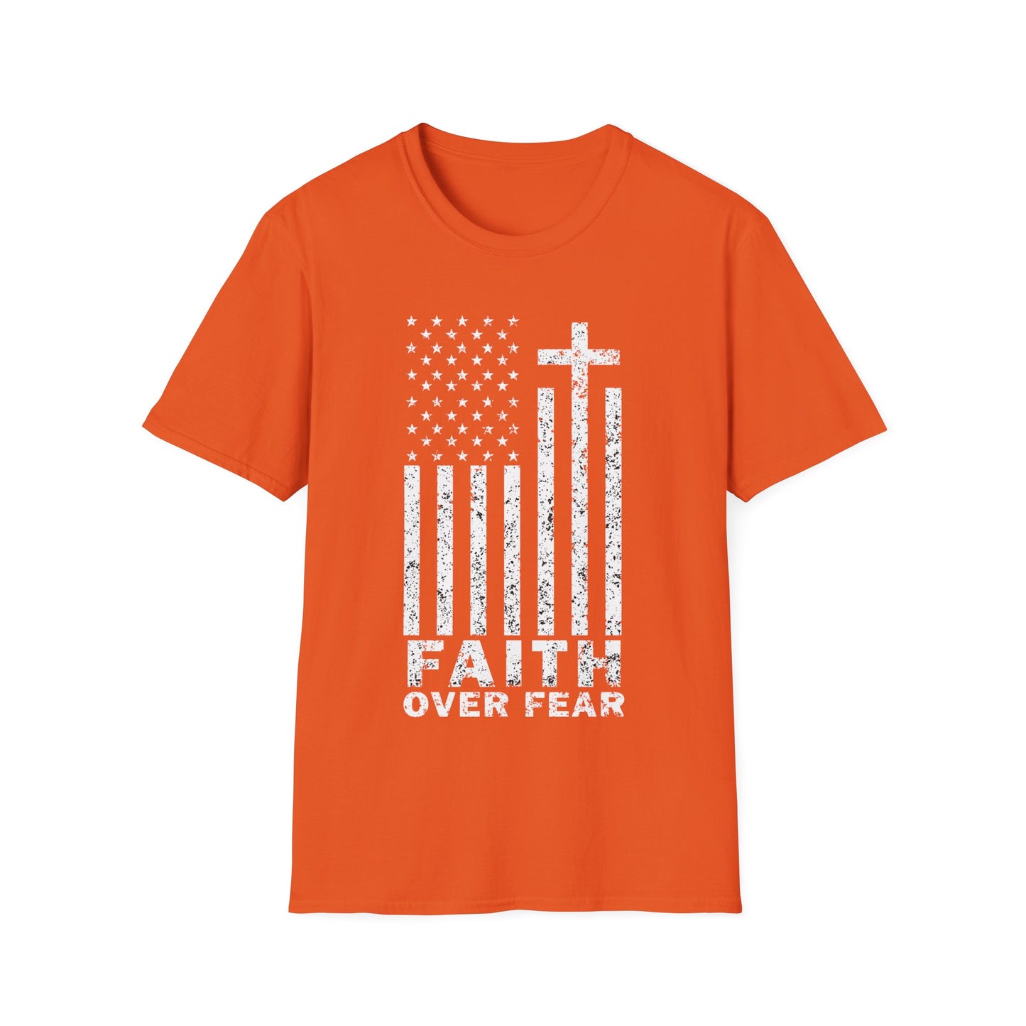 Faith Flag Men's Tshirt (White Logo)