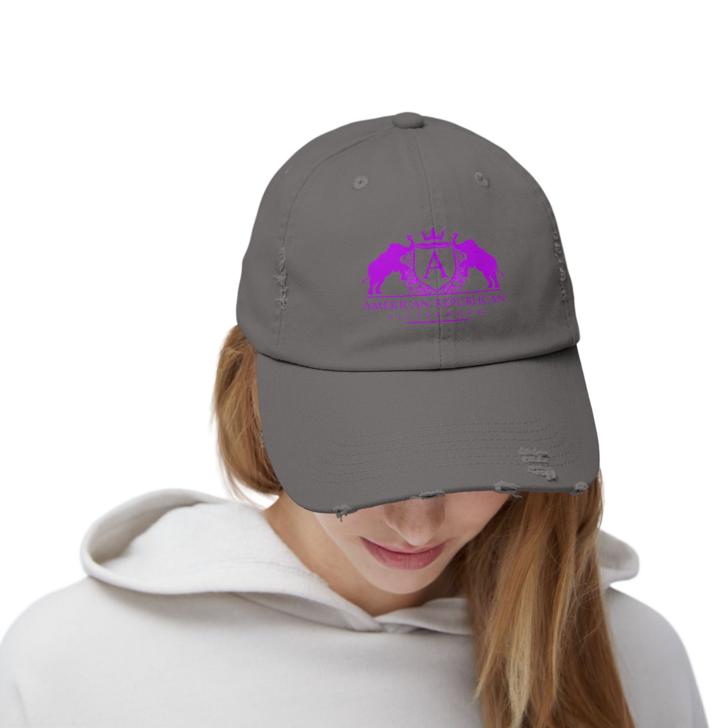 ARS Hot Pink Logo Distressed Cap (ARS) - Sweet Baby Jeez Teez