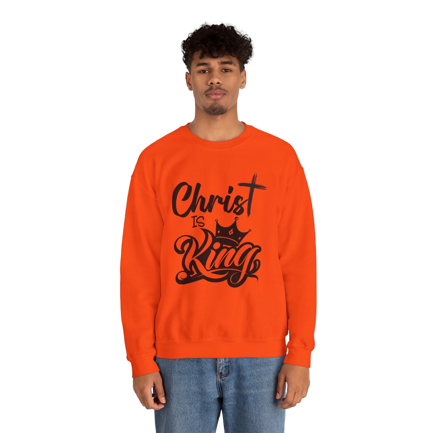 "Christ is King" Unisex Crewneck Sweatshirt - Sweet Baby Jeez Teez