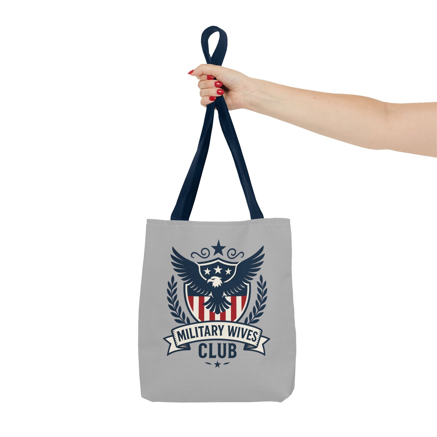 Military Wives Club Tote Bag (Gray with Choice of Handles)