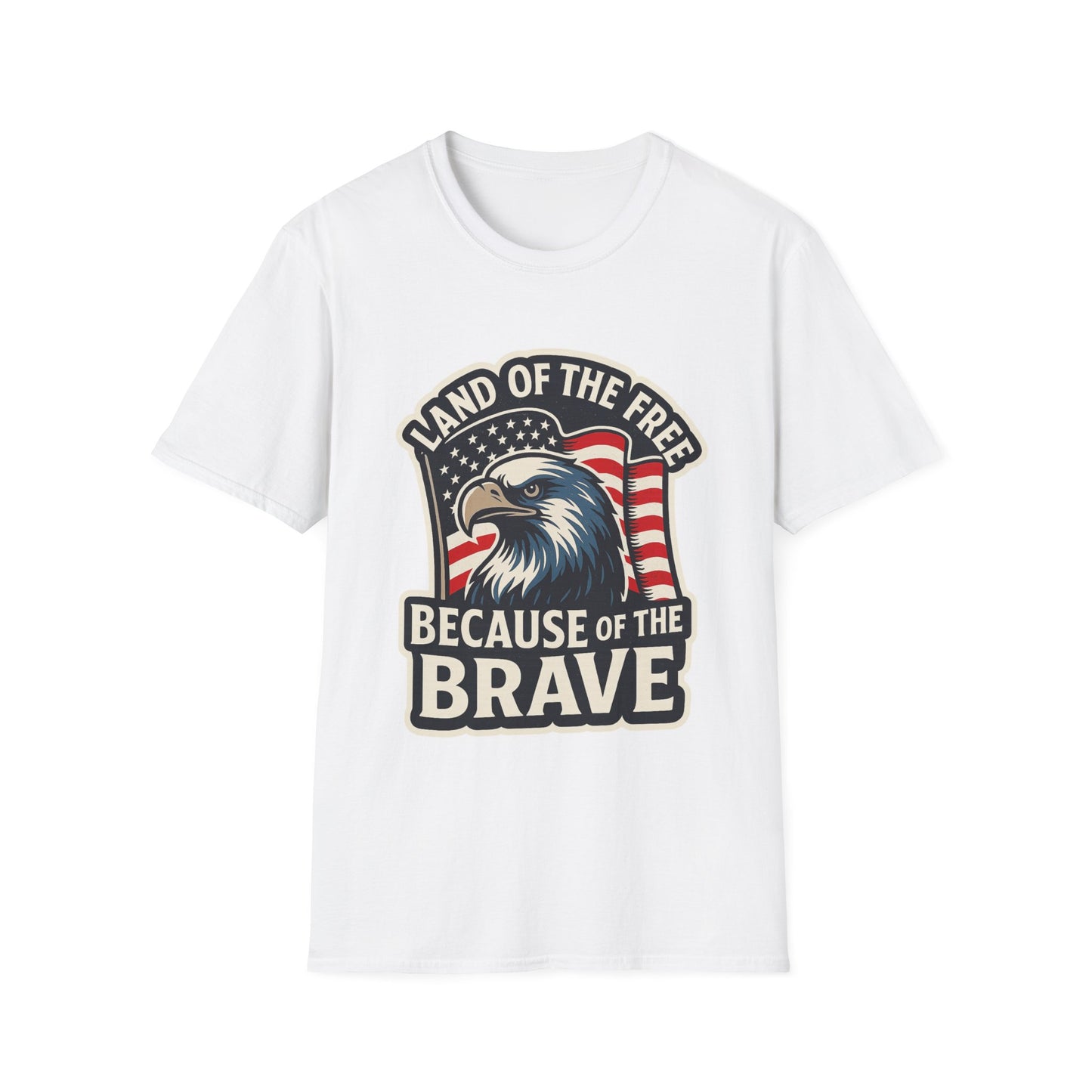 "Land of the Free" Patriotic Eagle Softstyle T-Shirt (American Flag)