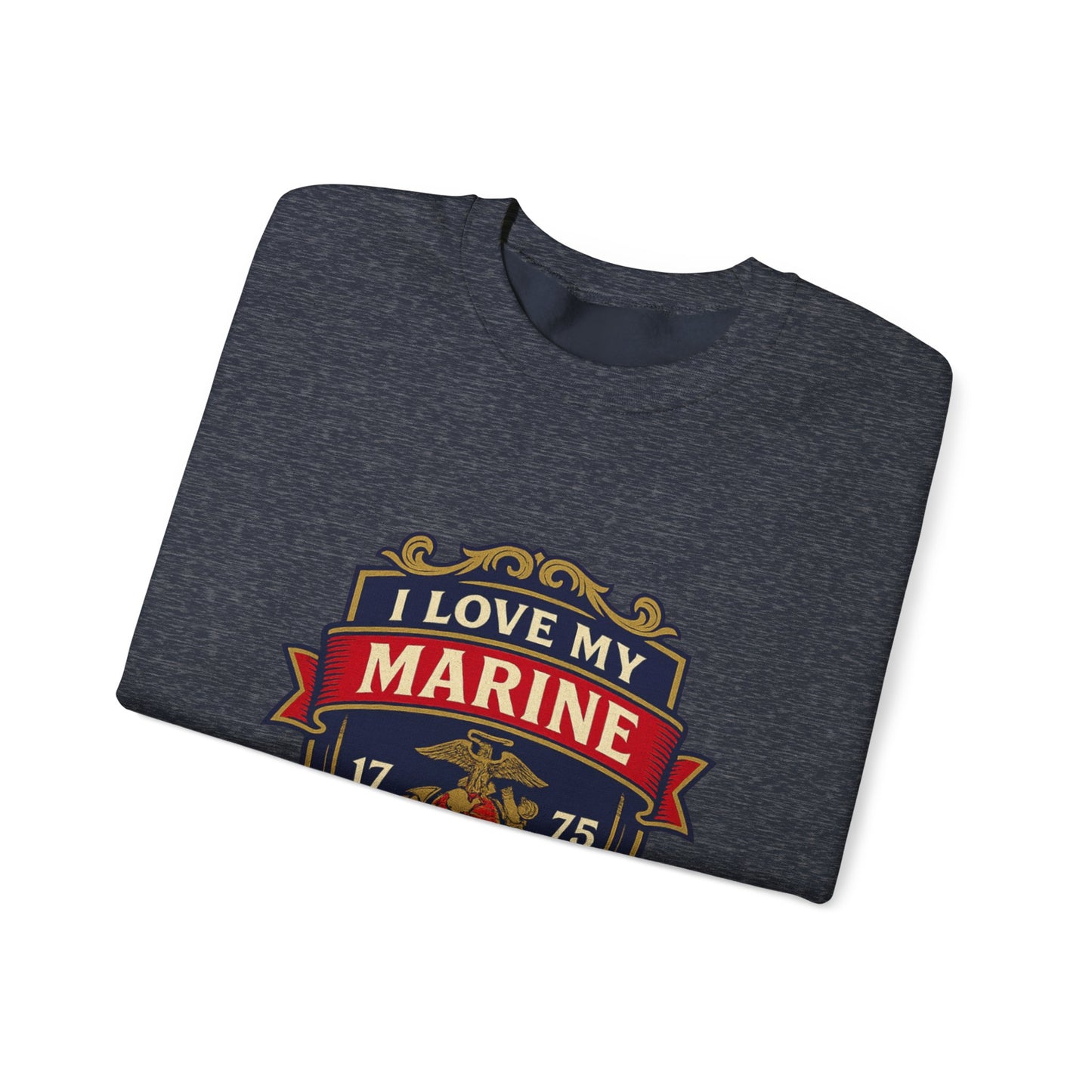 "I Love My Marine Daughter" Patriotic Crewneck Sweatshirt for Marine Military Parents