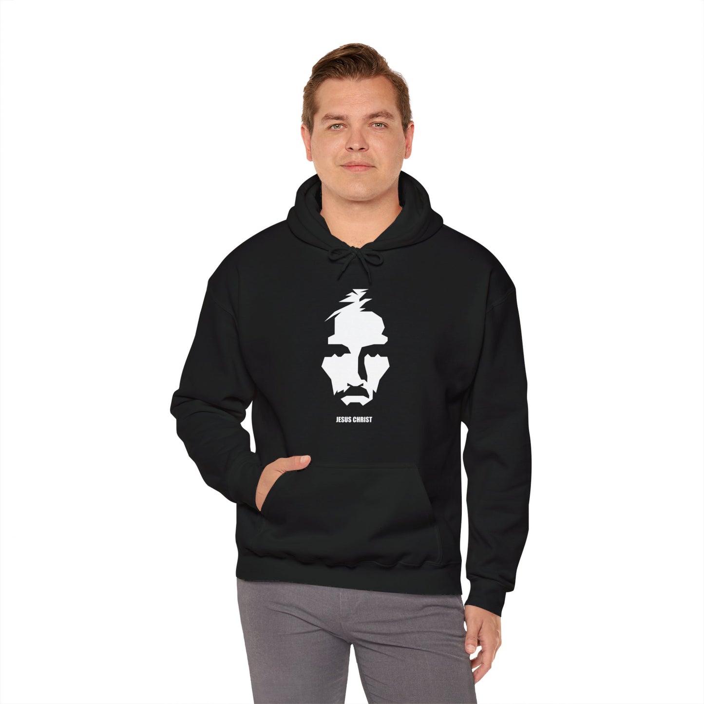 Jesus Portrait Men's Hoodie (Contemporary Logo) - Sweet Baby Jeez Teez