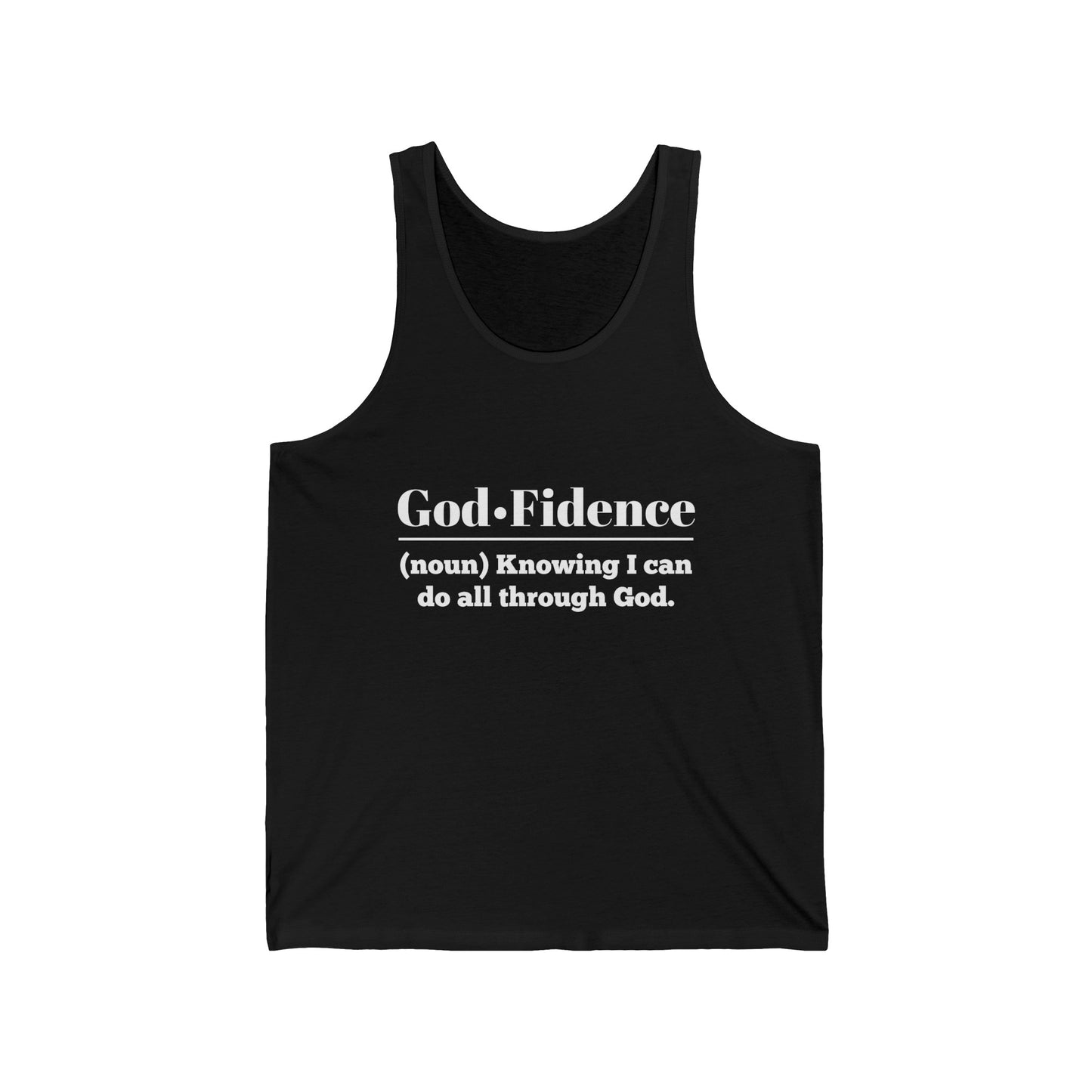 God-fidence Women's Relaxed Jersey Tank (White Logo) - Sweet Baby Jeez Teez
