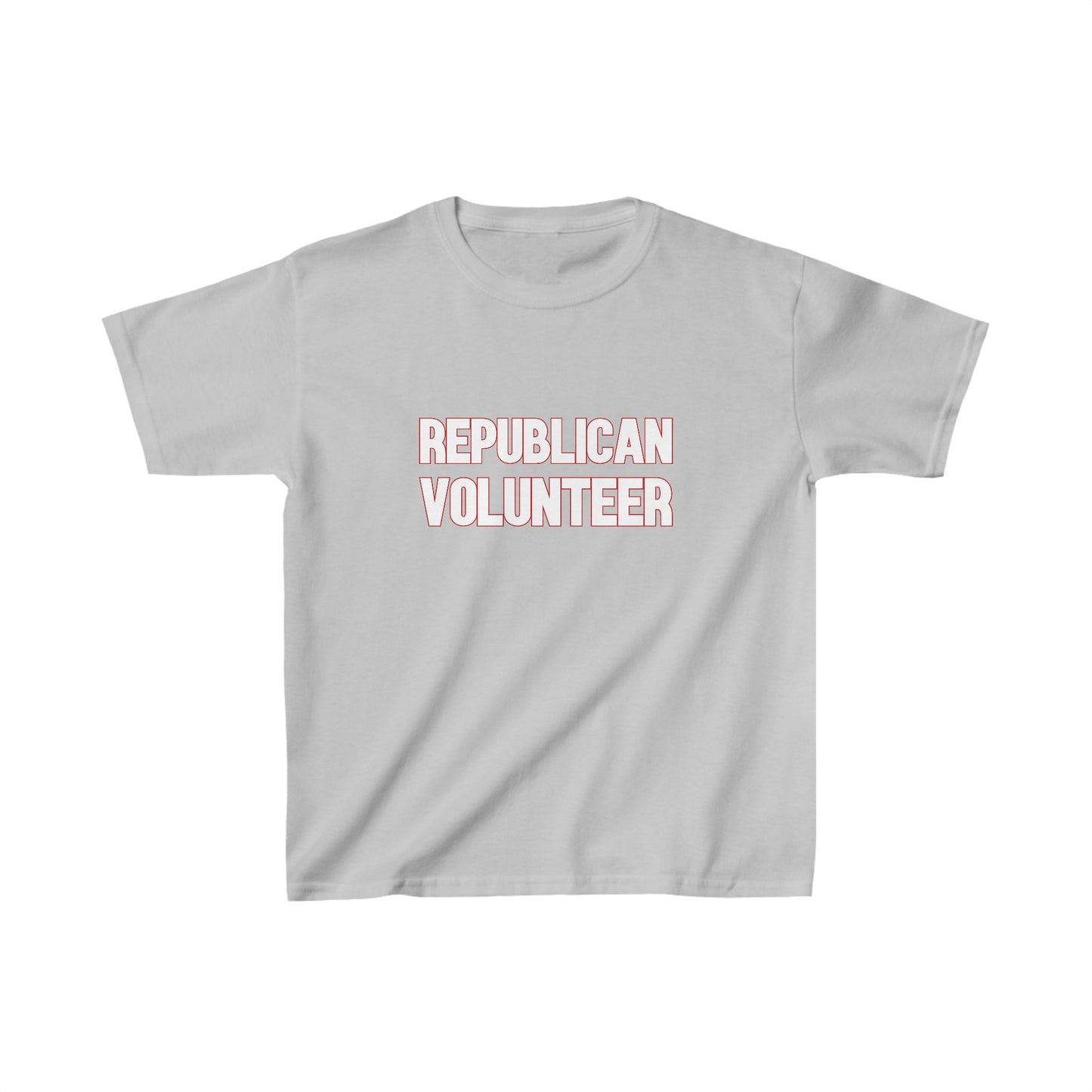 Republican Volunteer Kids Unisex Tshirt (White/Red Logo) - Sweet Baby Jeez Teez