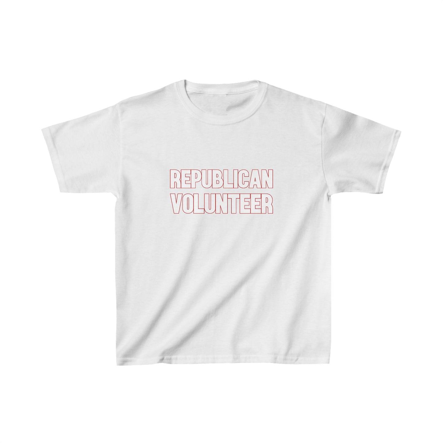 Republican Volunteer Kids Unisex Tshirt (White/Red Logo) - Sweet Baby Jeez Teez