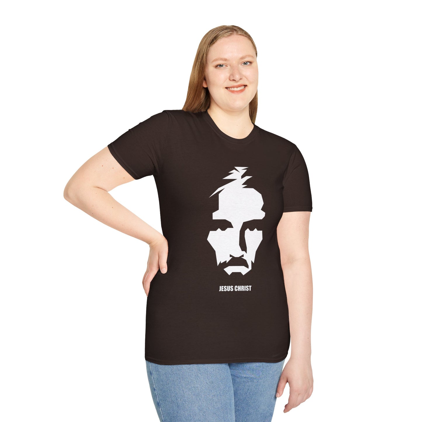 Jesus Portrait Women's Relaxed/Plus Tshirt (Cont. Logo) - Sweet Baby Jeez Teez