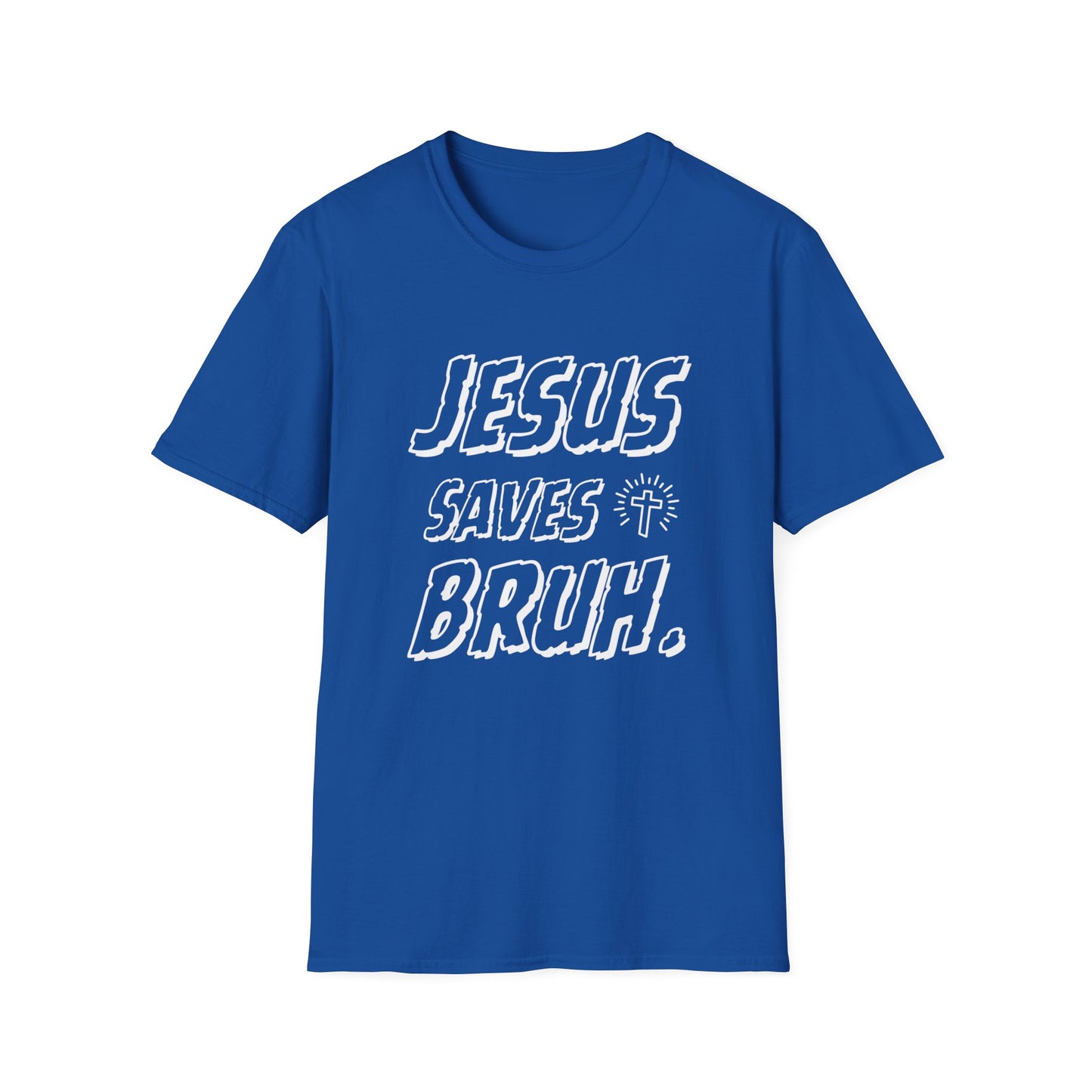 Jesus Saves Bruh Men's Tshirt (White Logo) - Sweet Baby Jeez Teez