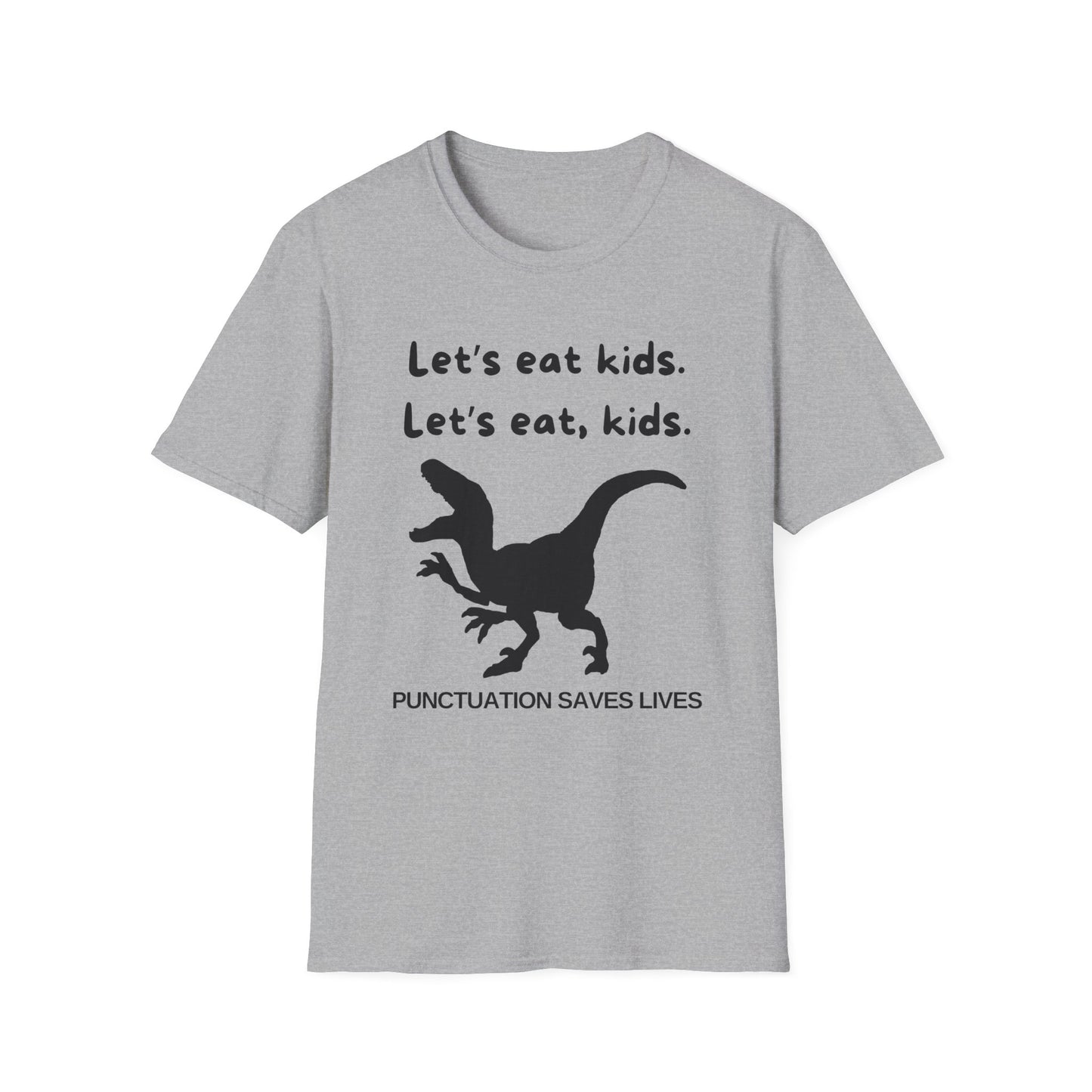 Lets Eat Kids Womens Relaxed/Plus Tshirt (Black Logo) - Sweet Baby Jeez Teez