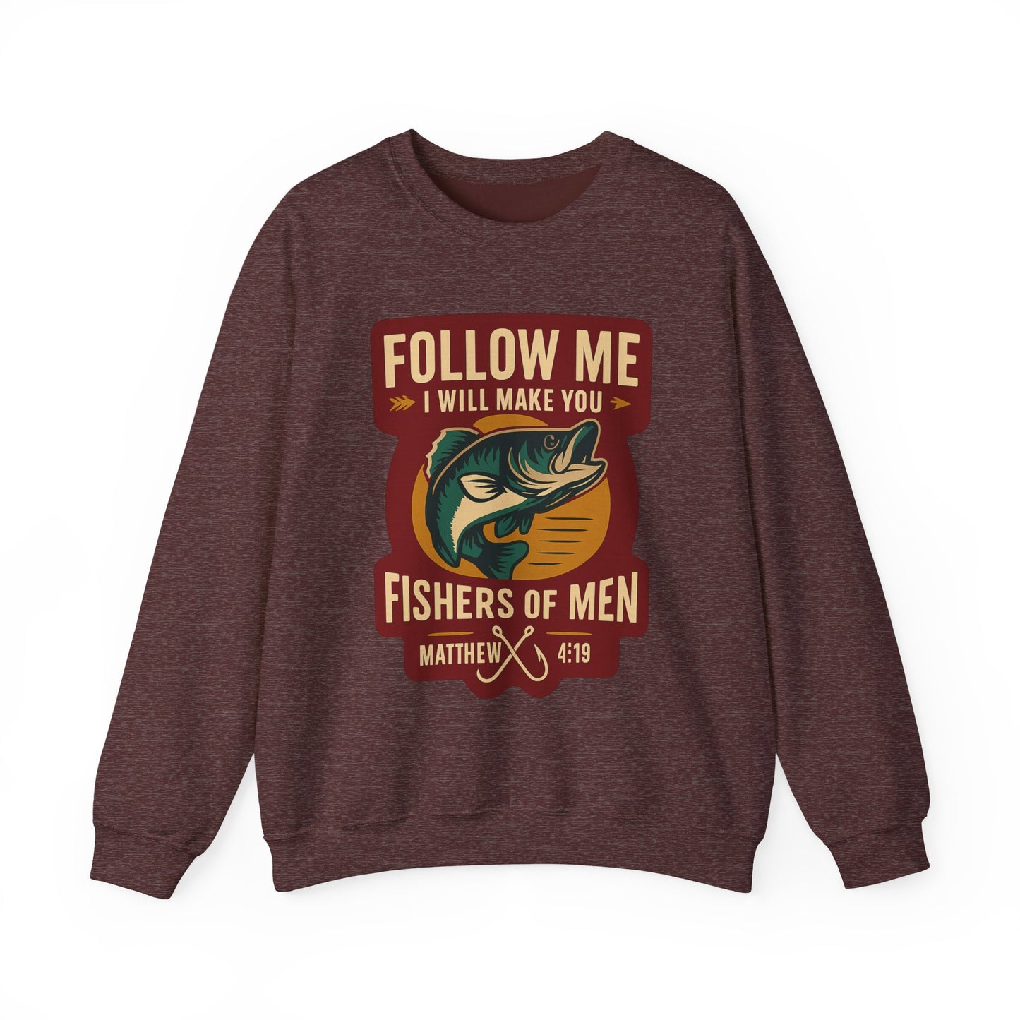 "Follow Me" Fisherman Bible Verse Crewneck Sweatshirt