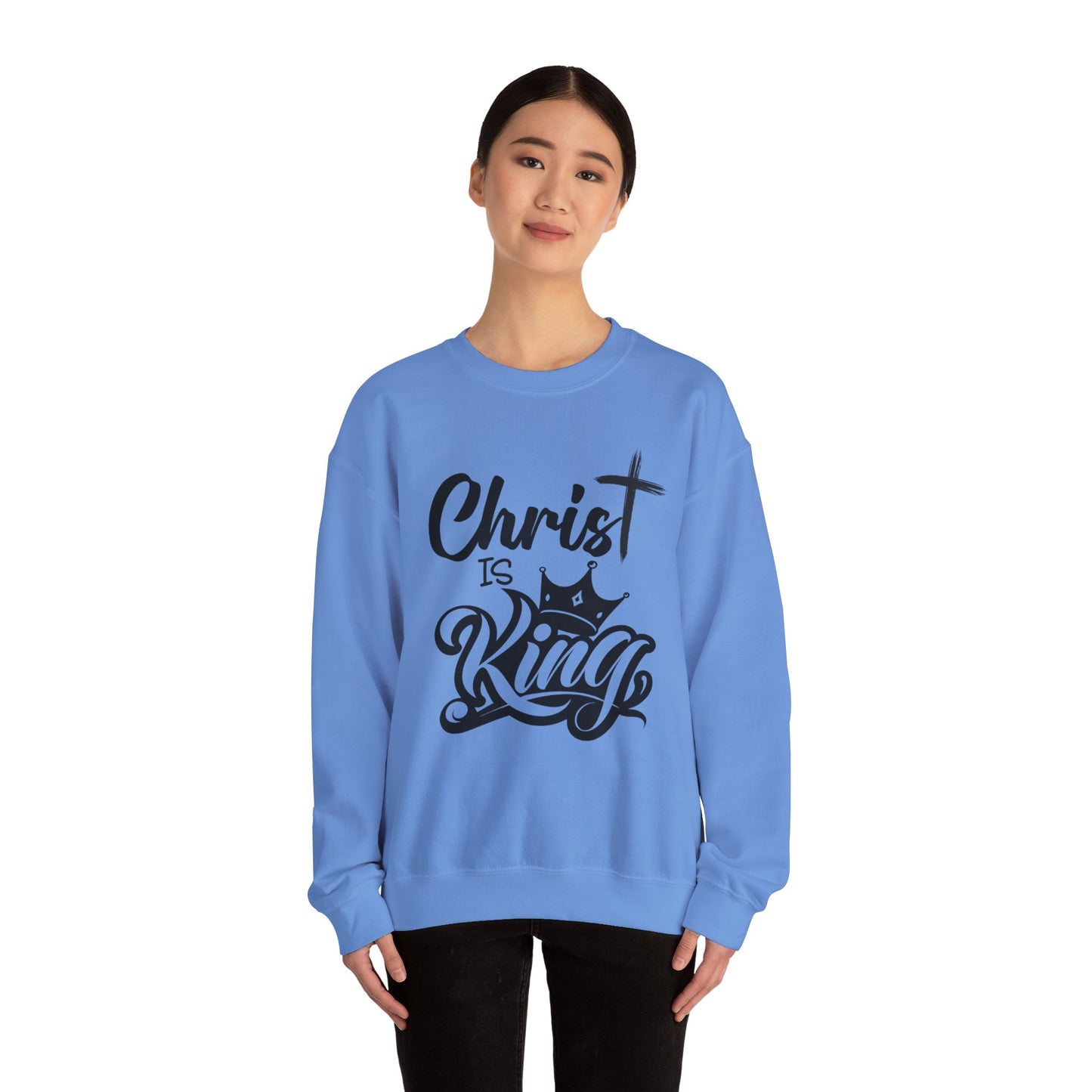 "Christ is King" Unisex Crewneck Sweatshirt - Sweet Baby Jeez Teez
