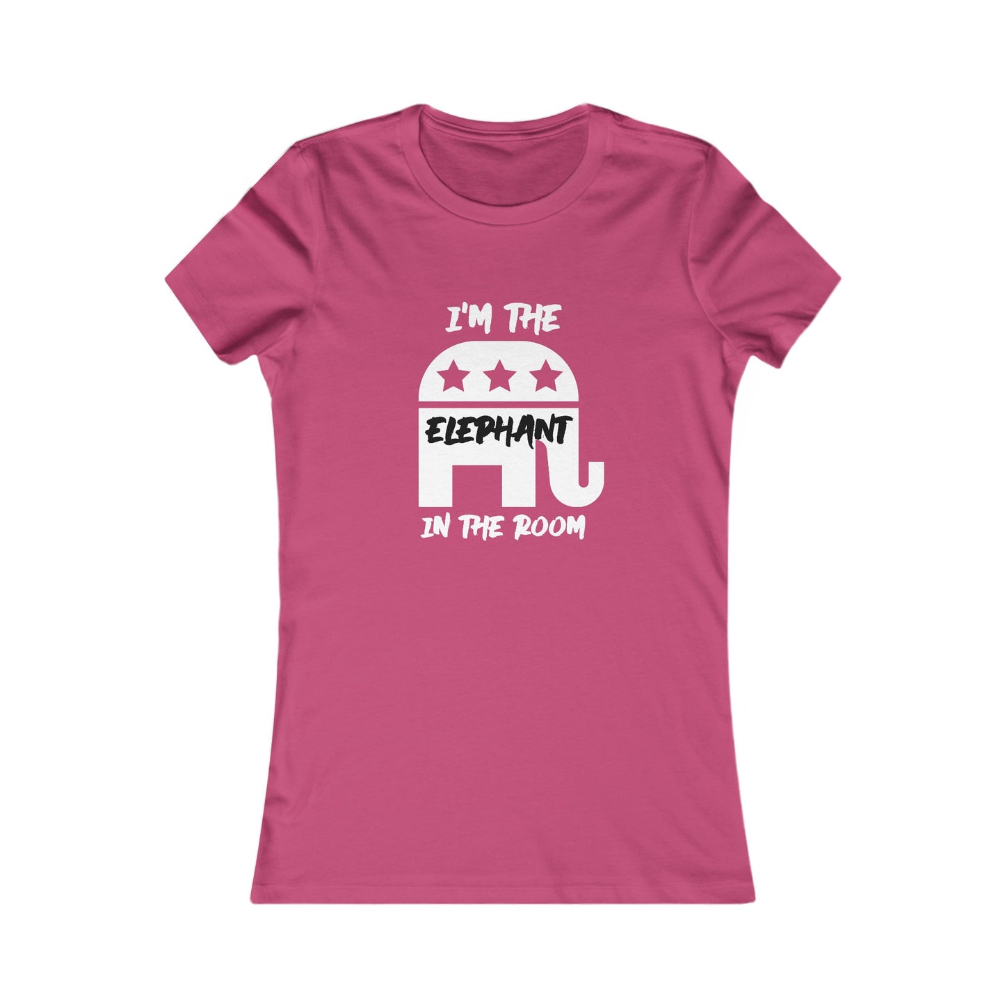 Elephant Women's Fitted Tshirt (White/Black Logo) - Sweet Baby Jeez Teez