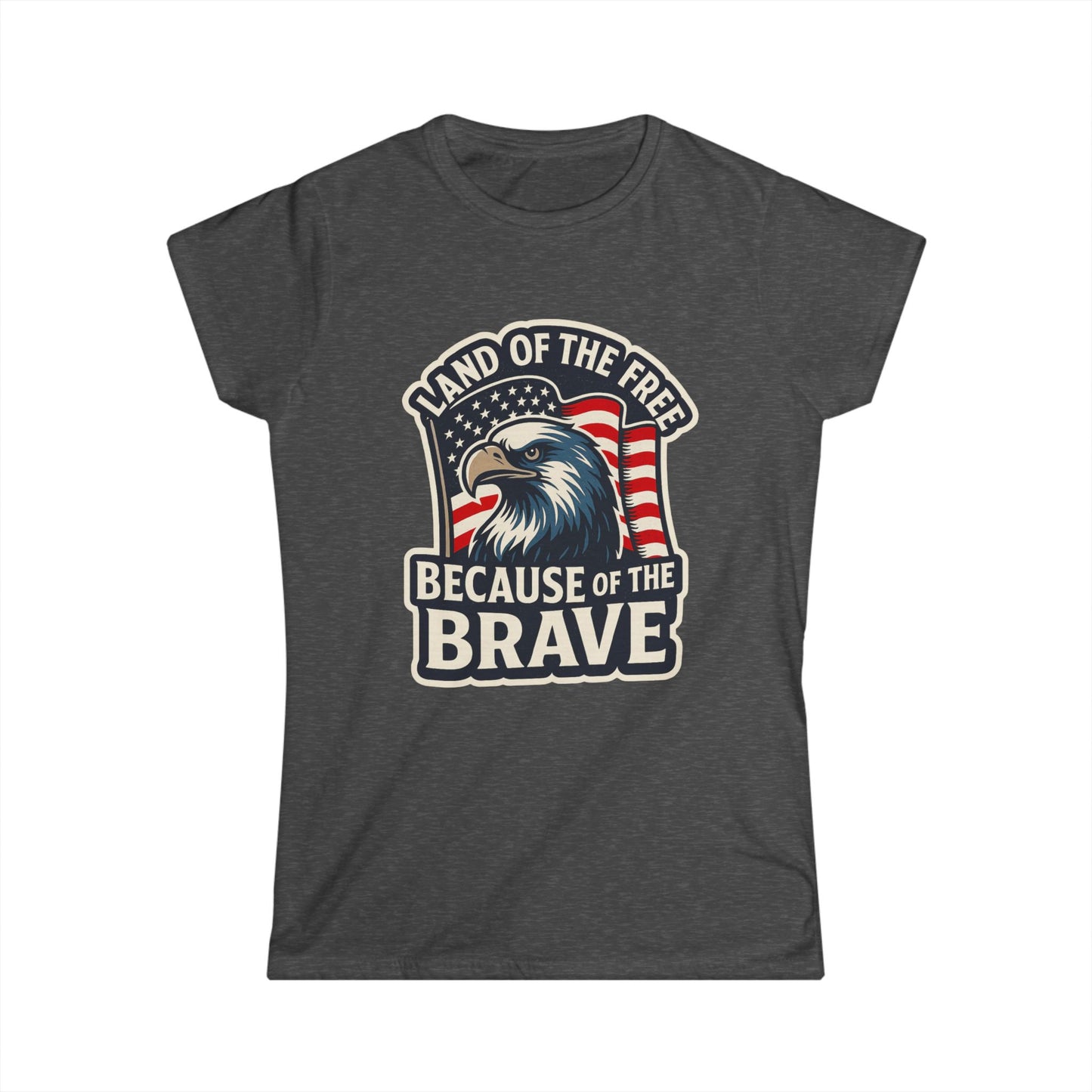 "Land of the Free" Patriotic Eagle Women's T-Shirt (American Flag)