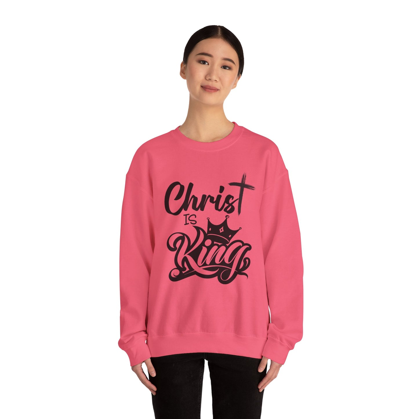 "Christ is King" Unisex Crewneck Sweatshirt - Sweet Baby Jeez Teez
