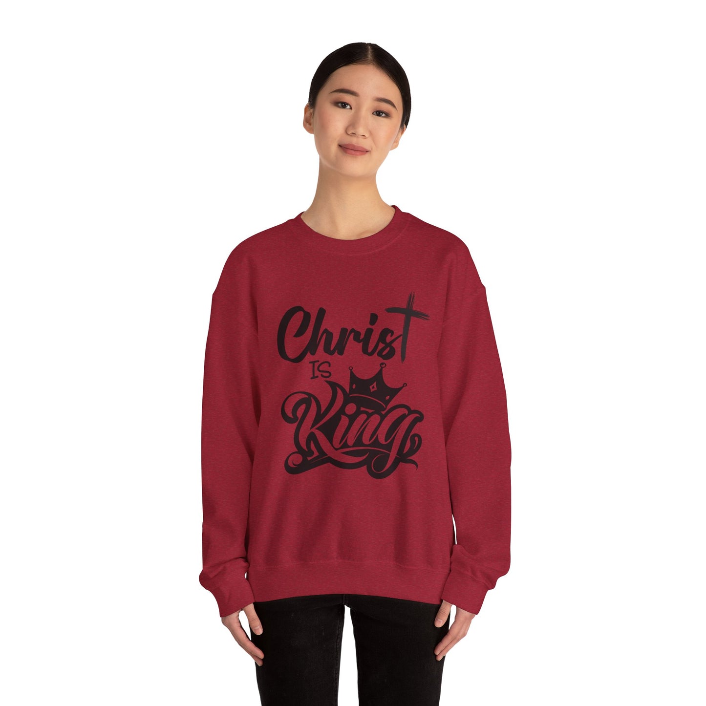 "Christ is King" Unisex Crewneck Sweatshirt - Sweet Baby Jeez Teez
