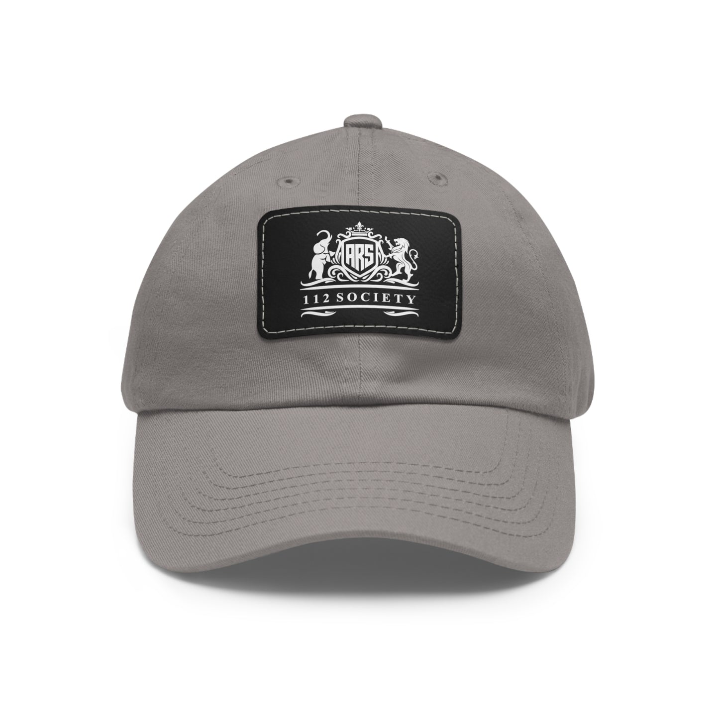 ARS 112 Society Men's Dad Hat with Leather Patch (White Logo) - Sweet Baby Jeez Teez